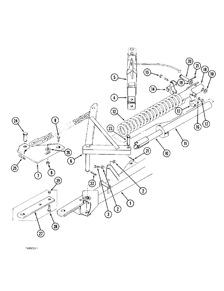 Схема запчастей Case IH 736 - (9-14) - FRONT HITCH AND STABILIZER ASSEMBLY, 736 WINDROWER ONLY (09) - CHASSIS