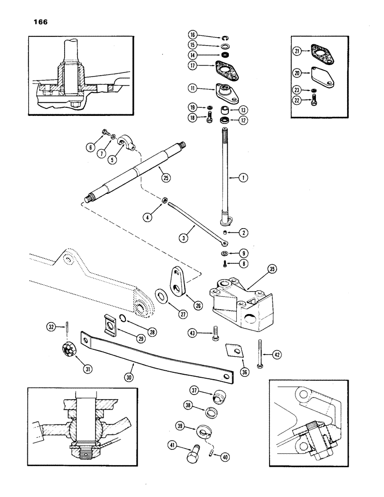 Схема запчастей Case IH 1170 - (166) - D-O-M LOWER SENSING LINKAGE (09) - CHASSIS/ATTACHMENTS