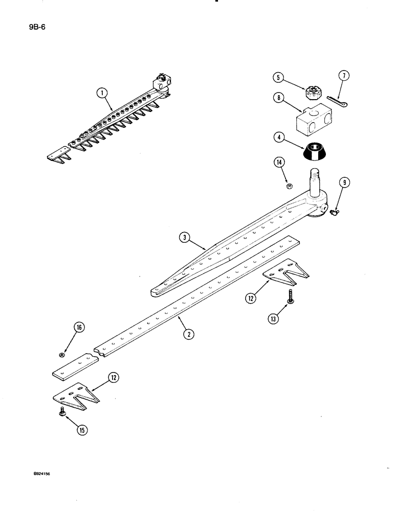 Схема запчастей Case IH 1020 - (9B-06) - KNIFE ASSEMBLY - BOLTED, 1-1/2 INCH, TRW (58) - ATTACHMENTS/HEADERS