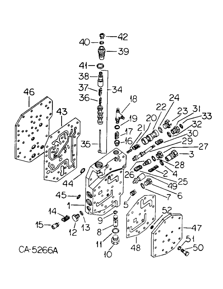 Схема запчастей Case IH 3288 - (10-09) - HYDRAULICS, MULTIPLE CONTROL VALVE, TRACTORS WITH TORQUE AMPLIFIER (07) - HYDRAULICS