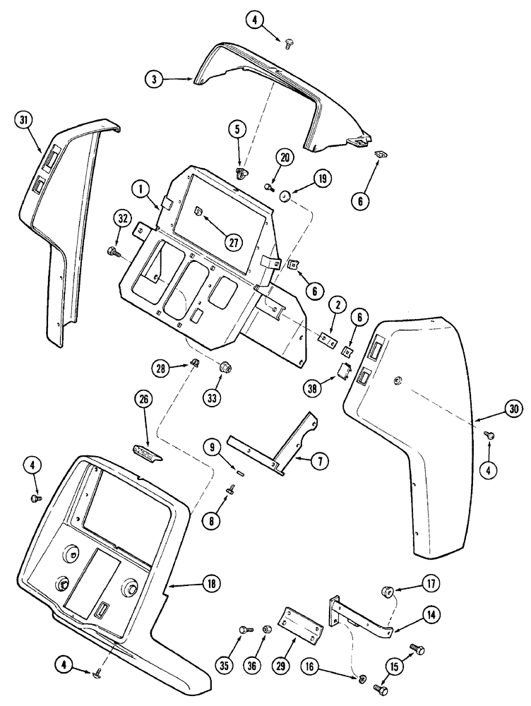 Схема запчастей Case IH 7220 - (9-046) - INSTRUMENT PANEL (09) - CHASSIS/ATTACHMENTS