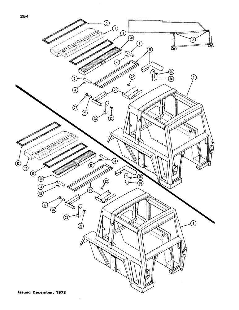 Схема запчастей Case IH 1170 - (254) - CAB, OUTSIDE EXTENSION FILTER KIT (09) - CHASSIS/ATTACHMENTS