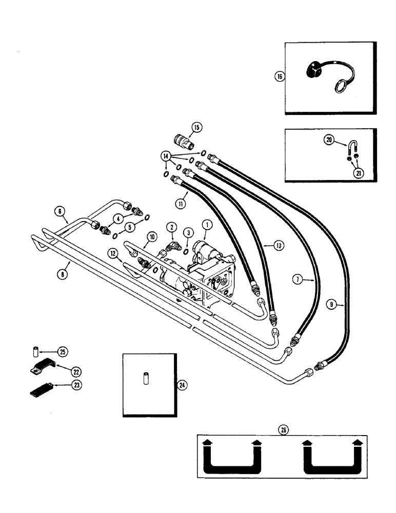 Схема запчастей Case IH 2470 - (342) - REMOTE HYDRAULIC COUPLER CIRCUITRY, WITH TWIN DUAL CONTROL P.I.N. 8826987 AND AFTER (08) - HYDRAULICS