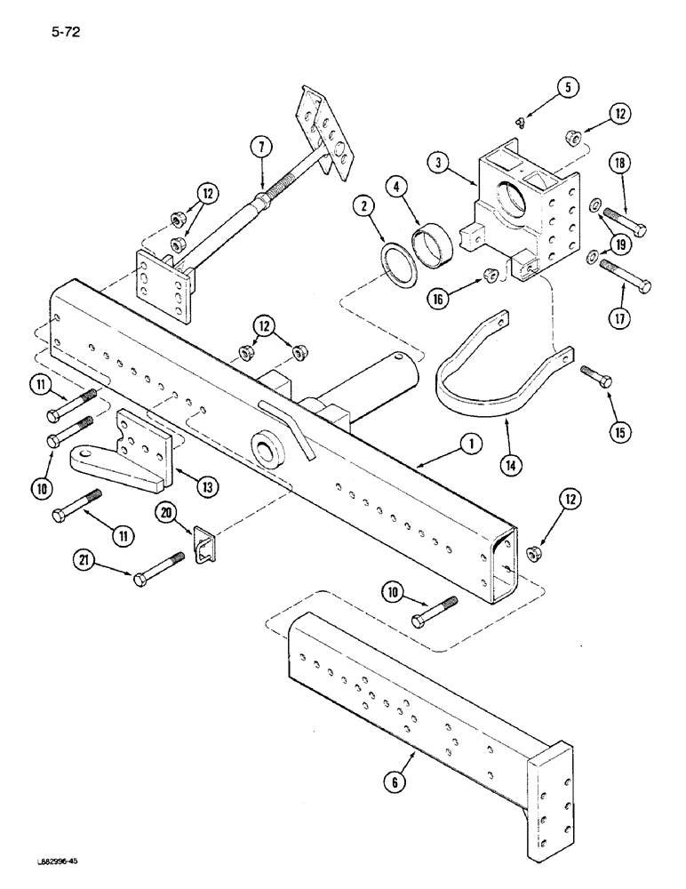 Схема запчастей Case IH 1640 - (5-72) - STEERING AXLE AND EXTENSIONS, POWER GUIDE AXLE, P.I.N. JJC0034001 AND AFTER (04) - STEERING