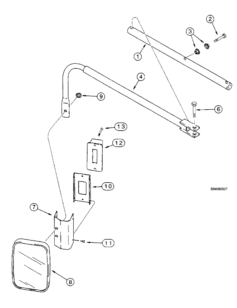 Схема запчастей Case IH 2144 - (9G-54) - CAB, REAR VIEW MIRROR WITH WARNING LAMP (10) - CAB & AIR CONDITIONING