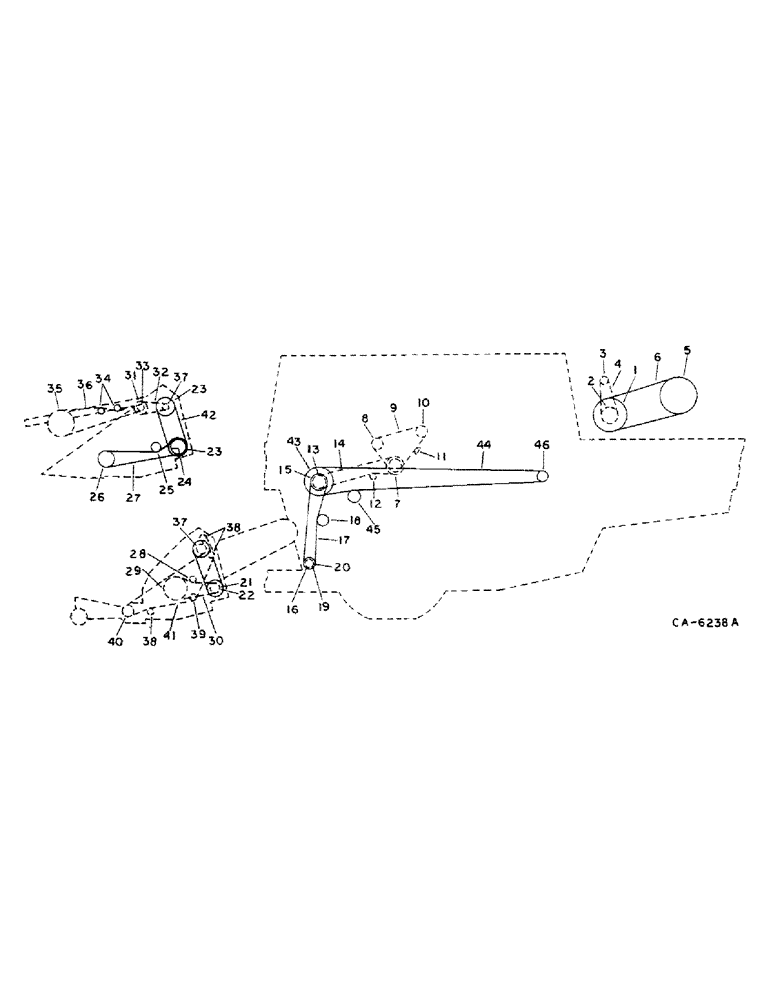 Схема запчастей Case IH 1482 - (02-01) - MISCELLANEOUS, PULLEY, BELT, SPROCKET AND CHAIN DIAGRAM, LEFT SIDE Accessories & Attachments / Miscellaneous