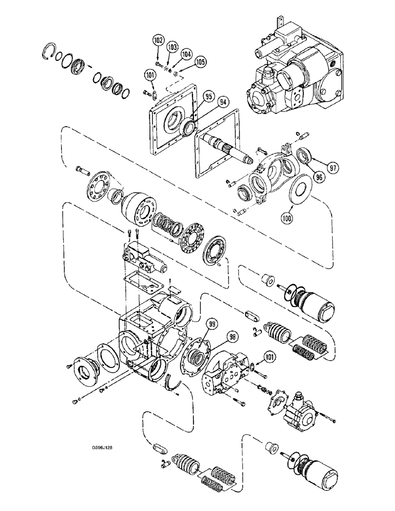 Схема запчастей Case IH 1660 - (6-22) - HYDROSTATIC PUMP, 149917C94 (CONTD) (03) - POWER TRAIN