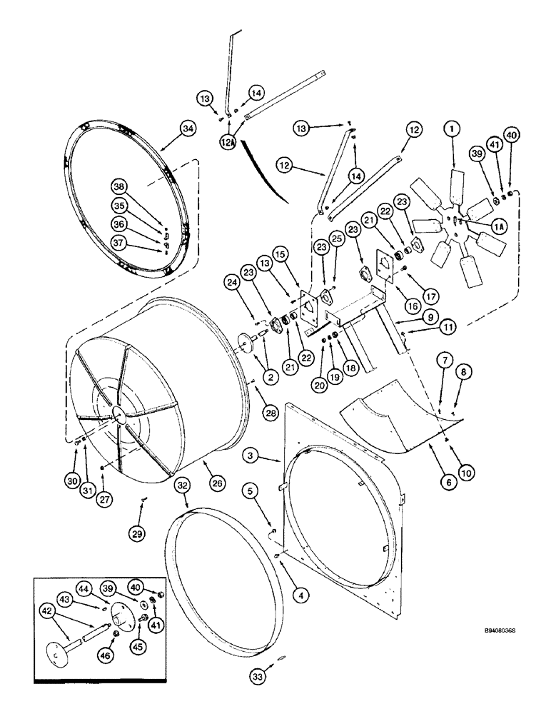 Схема запчастей Case IH 2188 - (2-10) - ROTARY AIR SCREEN, PRIOR TO COMBINE P.I.N. JJC0191483 (01) - ENGINE