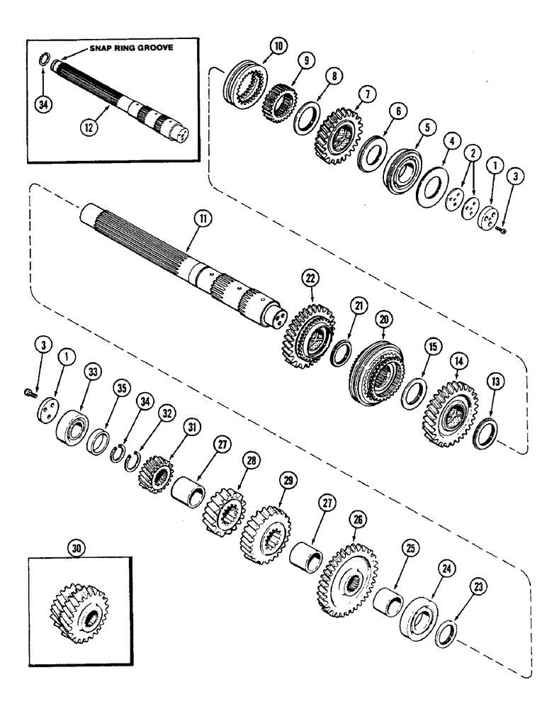 Схема запчастей Case IH 2290 - (6-268) - MECHANICAL SHIFT TRANSMISSION, INTERMEDIATE SHAFT (06) - POWER TRAIN