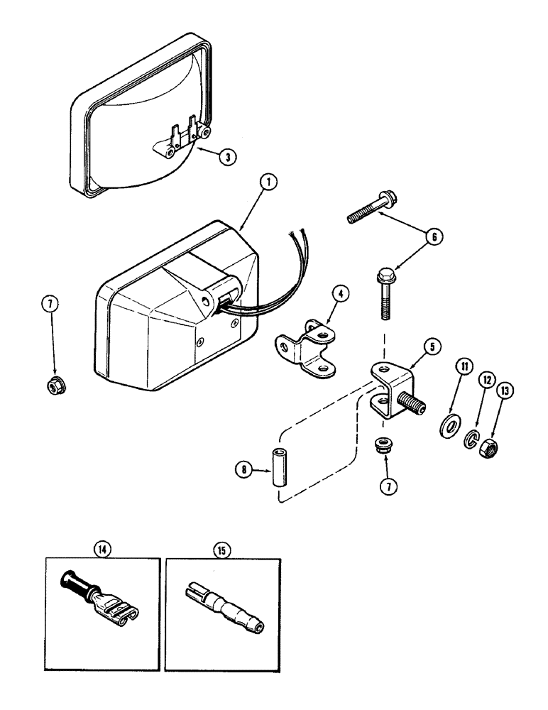 Схема запчастей Case IH 3294 - (4-106) - FLOOD LAMP KIT (04) - ELECTRICAL SYSTEMS