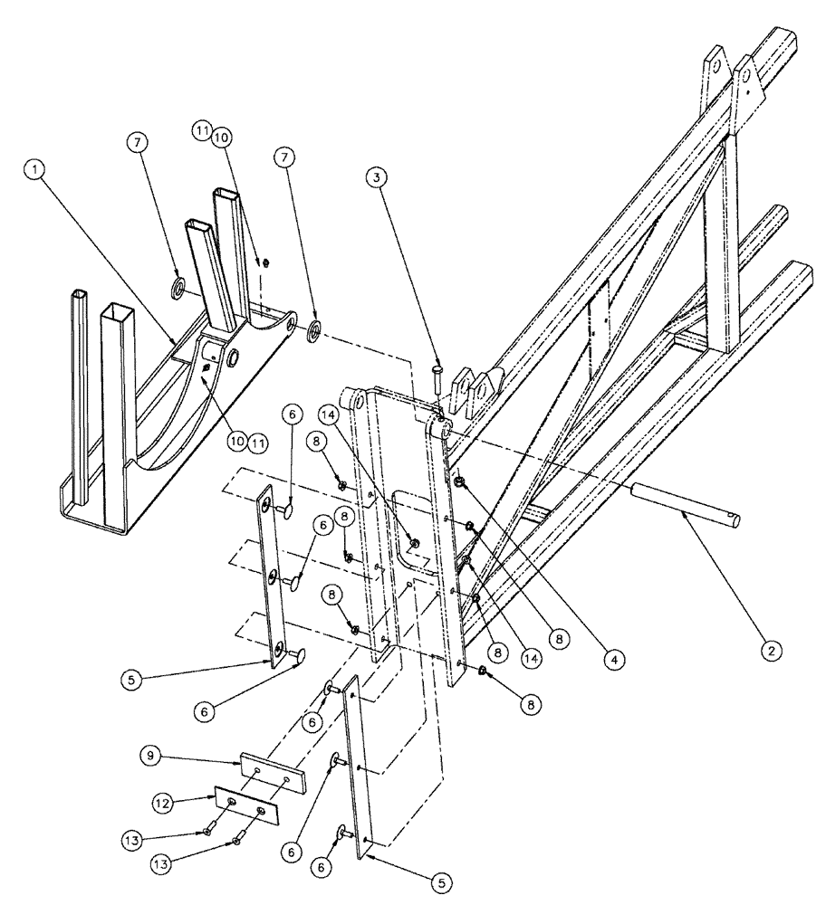 Схема запчастей Case IH SPX3320 - (08-014) - 60-90’ OUTER BOOM ASSEMBLY, LH, ENDING 11/2008 (09) - BOOMS