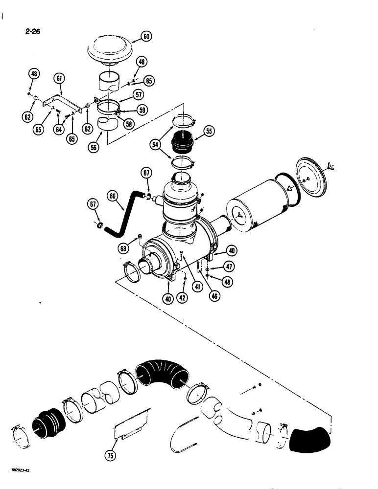 Схема запчастей Case IH 9170 - (2-26) - AIR INDUCTION SYSTEM (CONTD) (02) - ENGINE