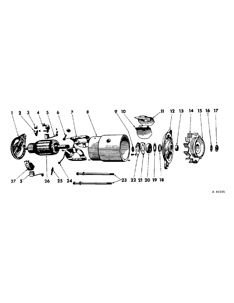 Схема запчастей Case IH 201 - (A-048) - GENERATOR, 12 VOLT, DELCO REMY, USED 1961 TO 1962 (55) - ELECTRICAL SYSTEMS