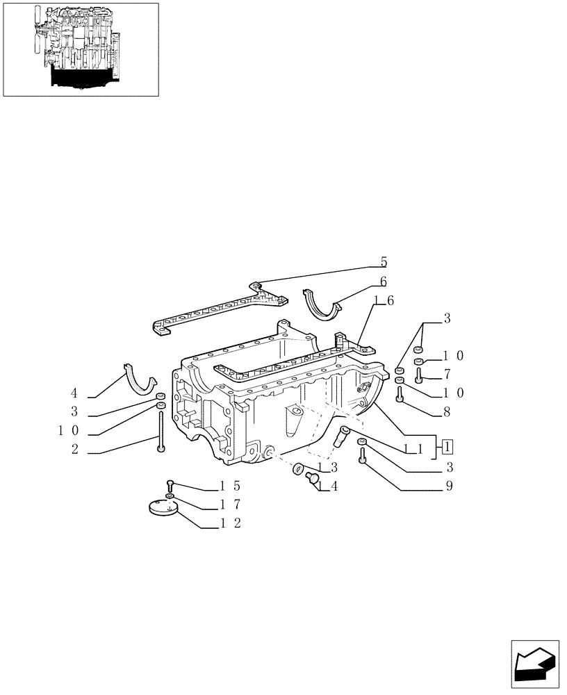 Схема запчастей Case IH JX1060C - (0.04.2) - OIL PAN (01) - ENGINE