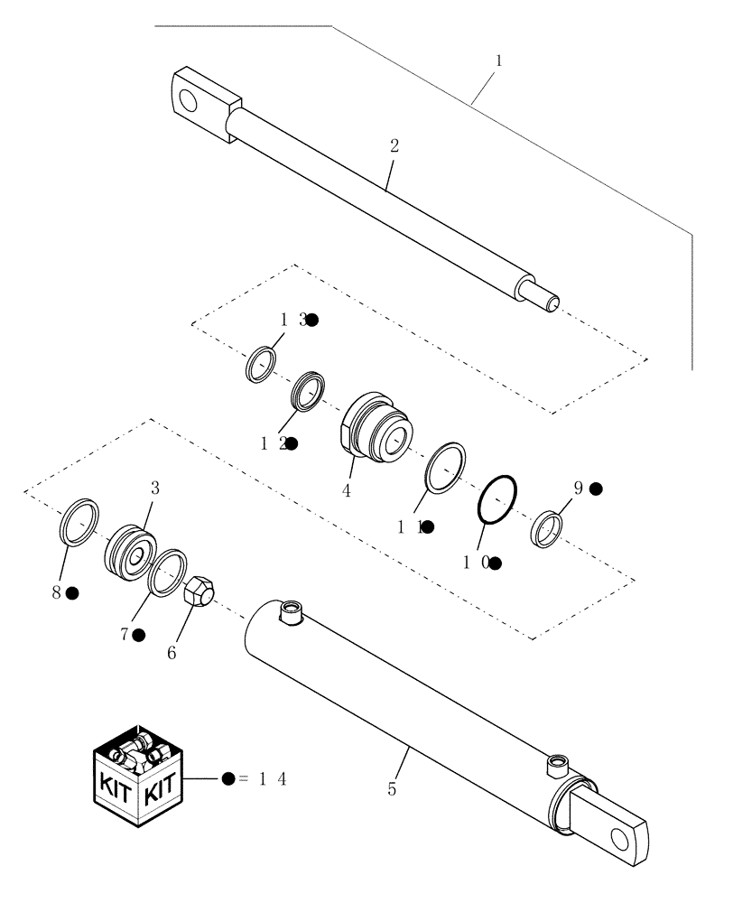 Схема запчастей Case IH RBX553 - (07.32) - HYDRAULIC CYLINDER, TAILGATE LIFT (07) - HYDRAULIC SYSTEM