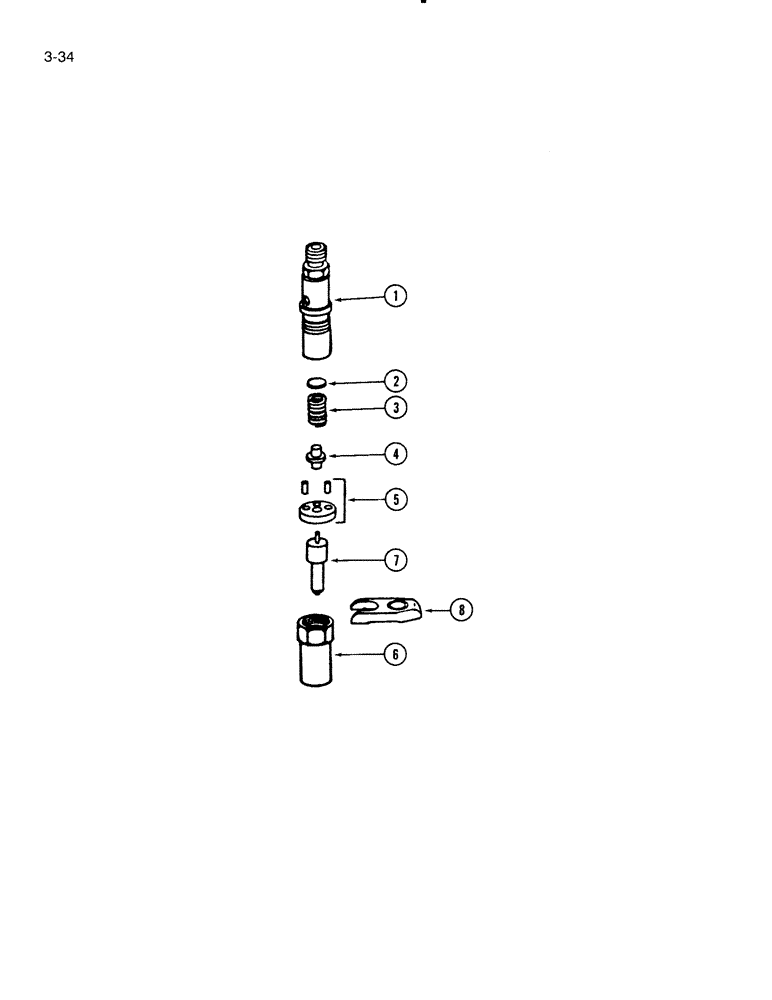 Схема запчастей Case IH 4000 - (3-34) - INJECTION NOZZEL, D-239 DIESEL ENGINE (03) - FUEL SYSTEM