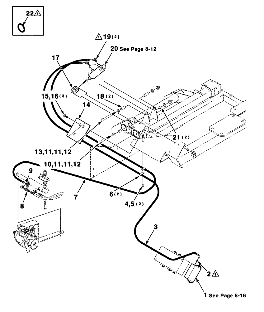 Схема запчастей Case IH 8880 - (8-14) - DEFLECTOR HYDRAULIC ASSEMBLY (35) - HYDRAULIC SYSTEMS