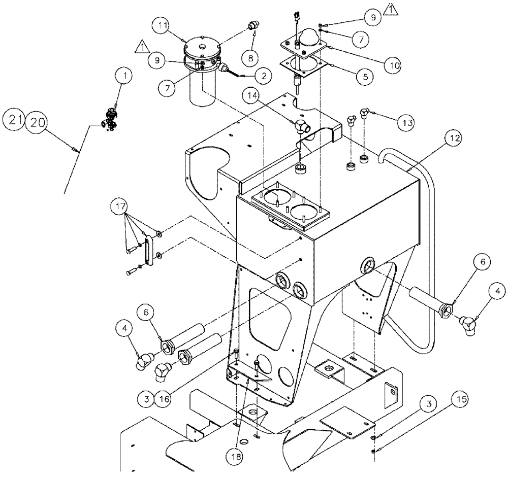 Схема запчастей Case IH 3210 - (06-011) - OIL TANK GROUP Hydraulic Plumbing