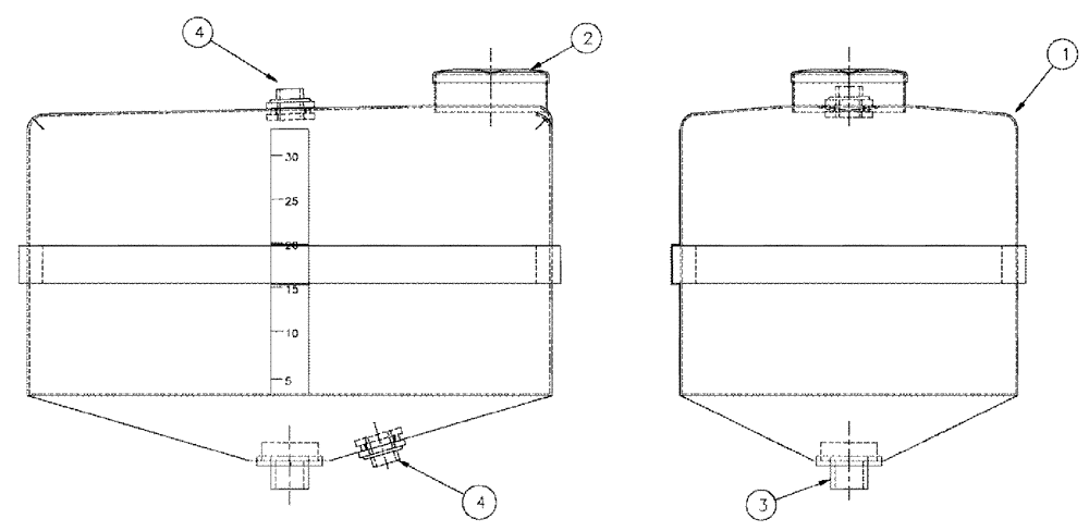 Схема запчастей Case IH 3185 - (09-027) - TANK ASSEMBLY, 35 GALLON VENTED Liquid Plumbing