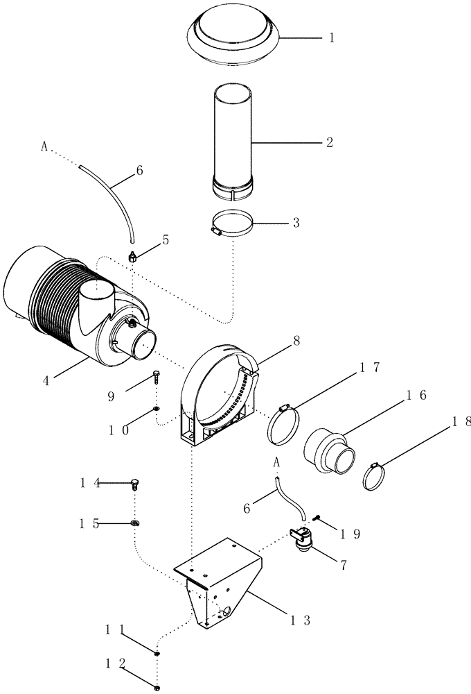 Схема запчастей Case IH PX70 - (02-03) - AIR CLEANER AND MOUNTING - PX70 (02) - ENGINE