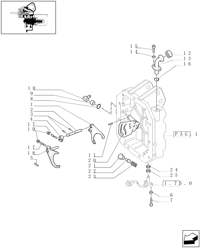 Схема запчастей Case IH MAXXUM 110 - (1.80.1/03[03A]) - POWER TAKE-OFF 540/750/1000 RPM - CONTROLS - D5915 (VAR.330801) (07) - HYDRAULIC SYSTEM