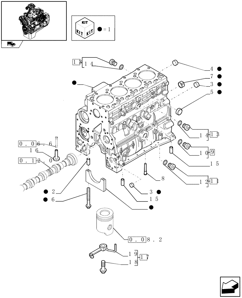 Схема запчастей Case IH F4GE9484A J601 - (0.04.0[01]) - CRANKCASE (504051768) 