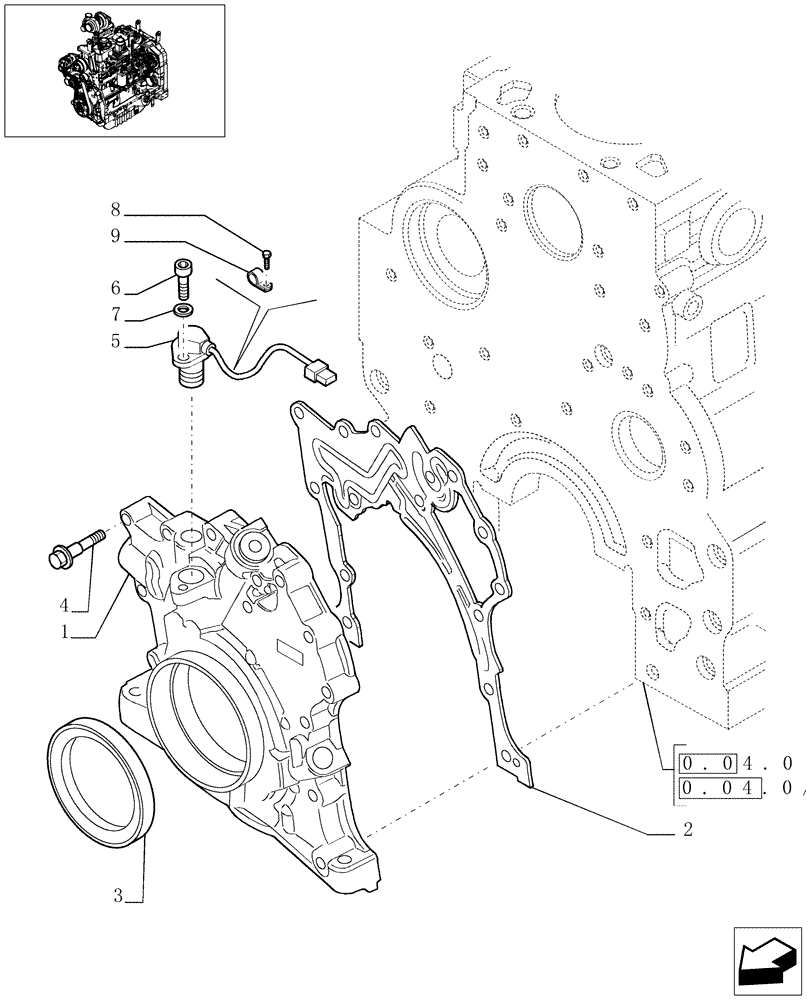 Схема запчастей Case IH MXU115 - (0.30.0) - OIL PUMP ENGINE (01) - ENGINE