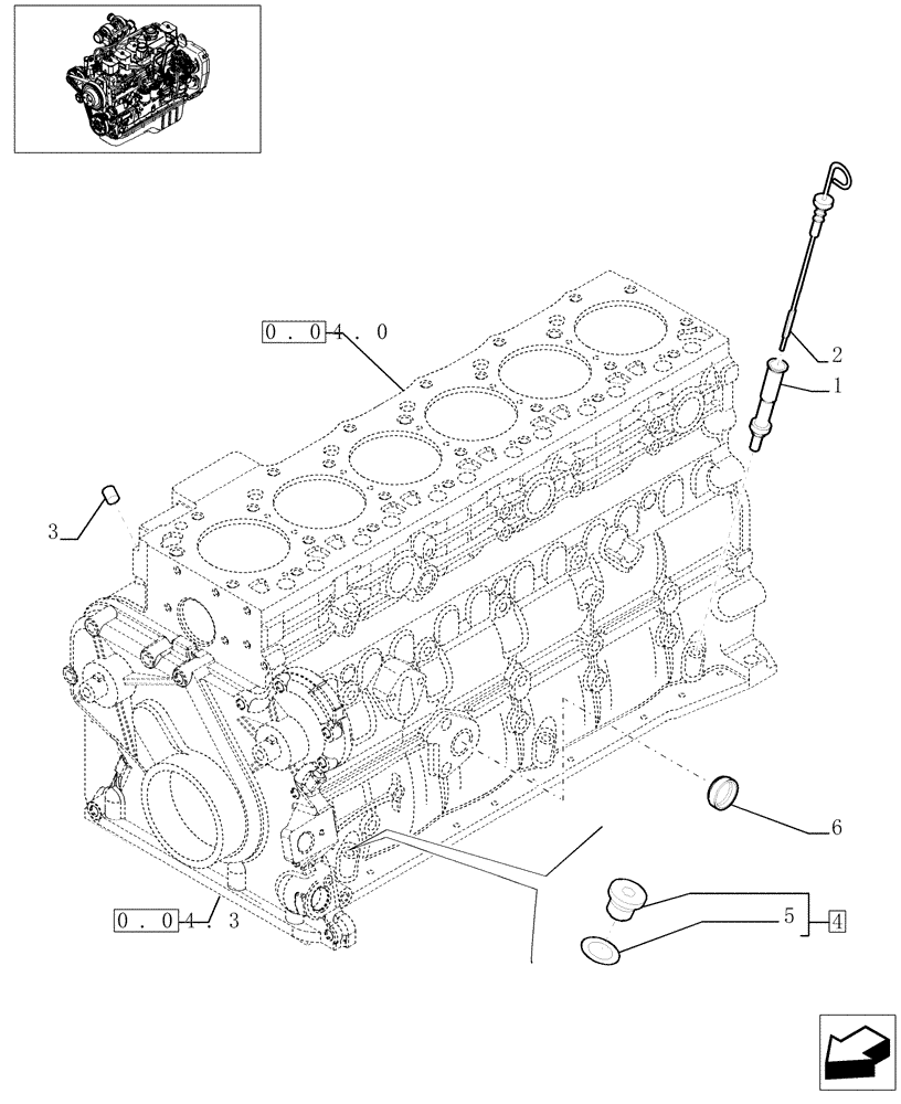 Схема запчастей Case IH F4GE0684C D600 - (0.27.0[01]) - ENGINE OIL DIPSTICK (504065470 - 4891312) 