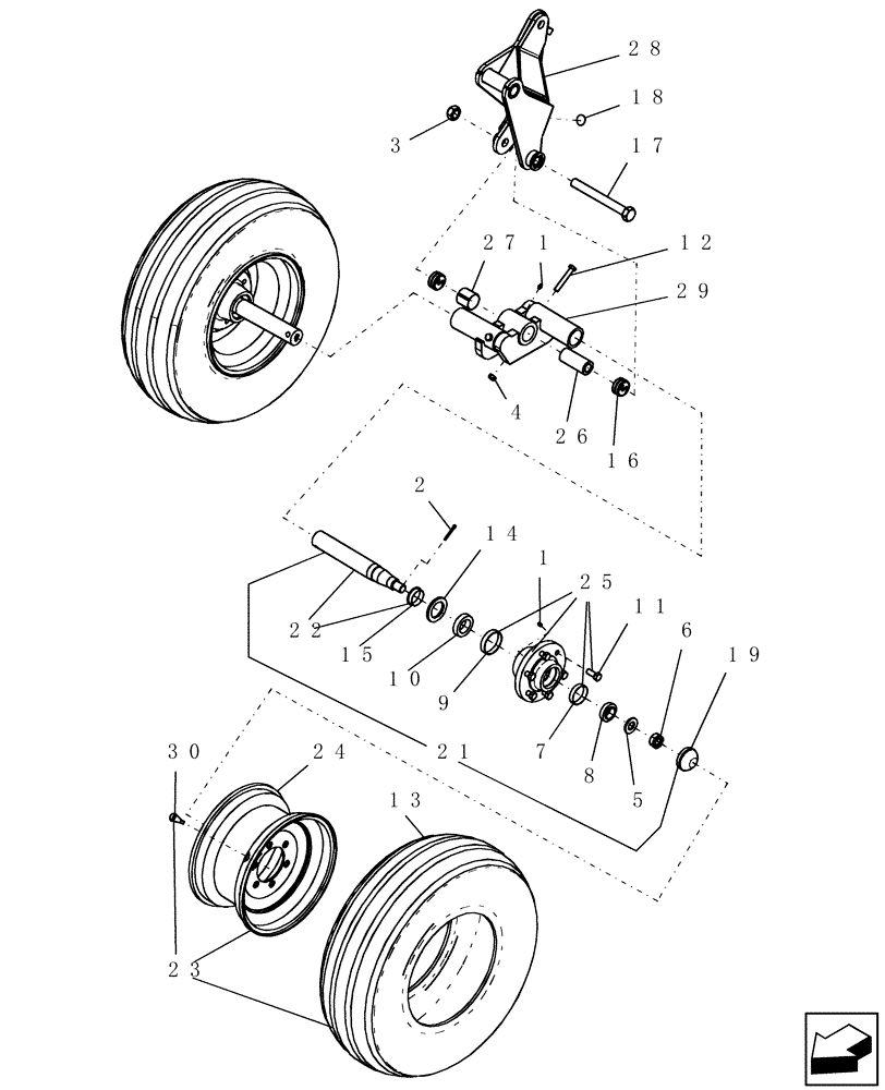 Схема запчастей Case IH ATX400 - (1.060.1) - REAR WALKBEAM, 6 BOLT HUB AND SPINDLE, CENTER SECTION (12) - FRAME