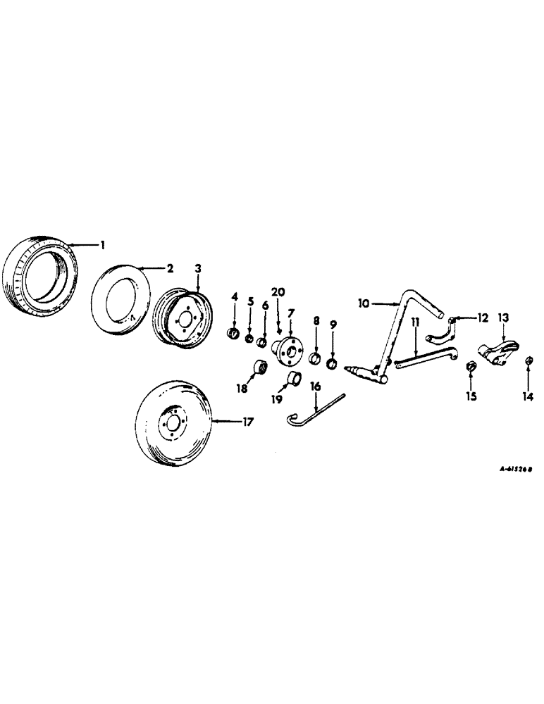 Схема запчастей Case IH 521 - (AA-12) - REAR FURROW WHEEL, TRIP BEAM 