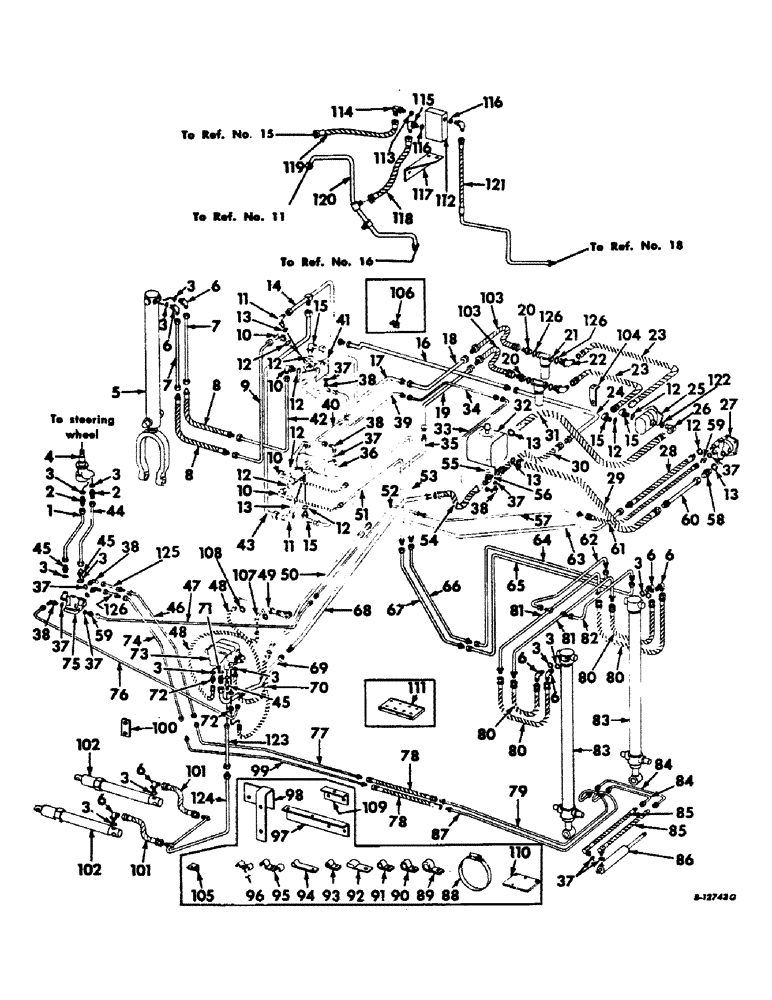 Схема запчастей Case IH 403 - (136) - HYDRAULIC DIAGRAM, FULL LEVELING, NOT HYDROSTATIC GROUND DRIVE (35) - HYDRAULIC SYSTEMS