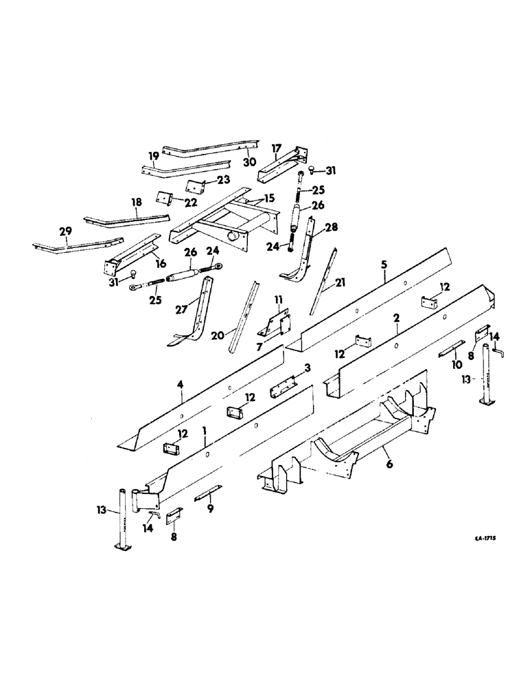 Схема запчастей Case IH 764 - (N-05) - MAIN FRAME, FRONT EXTENSION AND STAND, 763CH SERIAL NO. 896 & ABOVE AND 764CH (58) - ATTACHMENTS/HEADERS