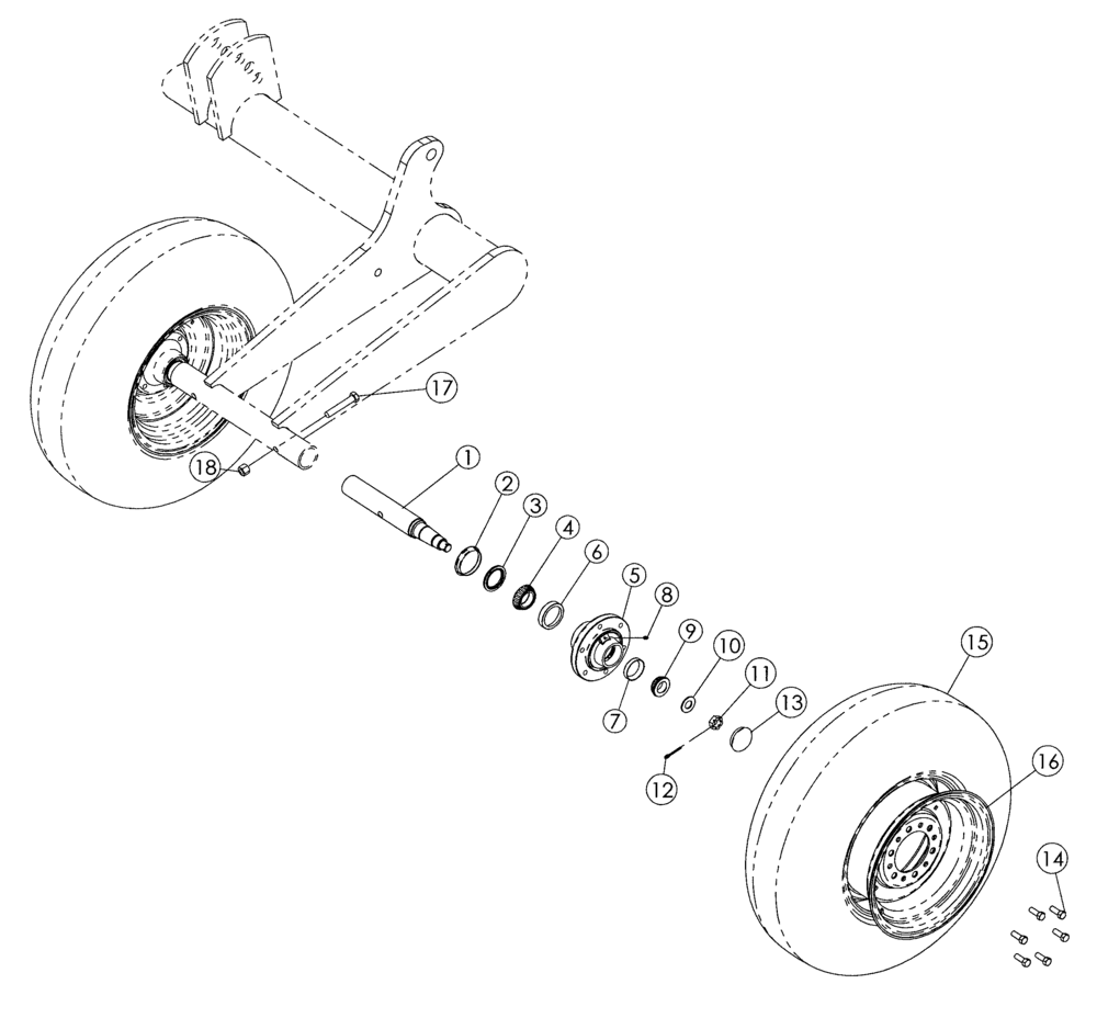 Схема запчастей Case IH RMX340 - (44.100.01) - ROCKSHAFT DUAL 6-BOLT PARTS (44) - WHEELS