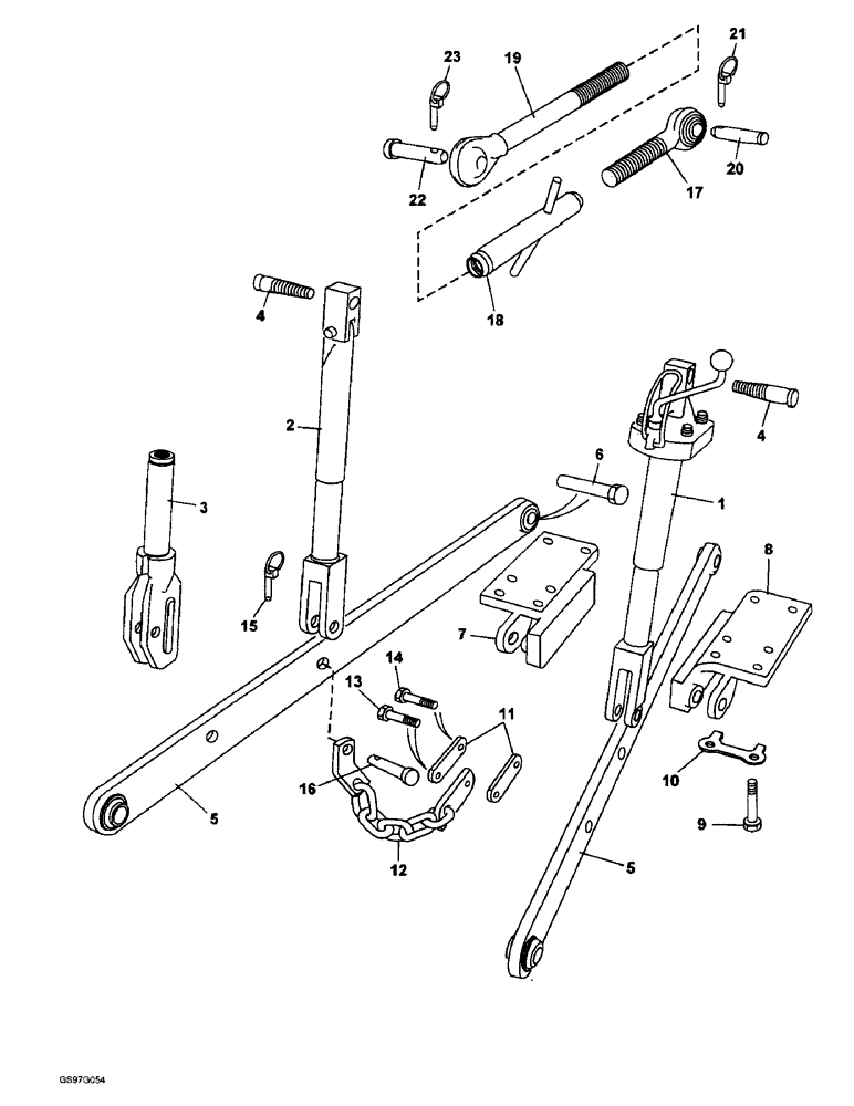 Схема запчастей Case IH 1210 - (8-38) - THREE-POINT LINKAGE, 1210, 1212, 1210G AND 1212G TRACTORS, 1210 AND 1210G FOUR-WHEEL DRIVE TRACTORS (08) - HYDRAULICS