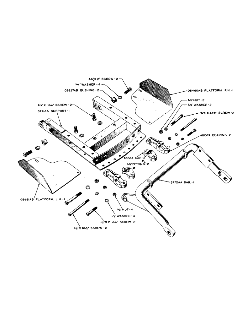 Схема запчастей Case IH DO-SERIES - (160) - HYDRAULIC CONTROL UNIT, PLATFORM AND RAISING BAIL, DRAWBAR, PLATFORM AND TOOL BOX FOR "DC" TRACTOR (08) - HYDRAULICS