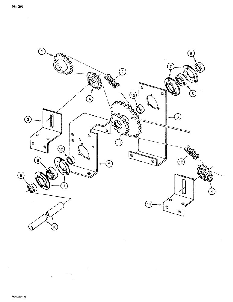 Схема запчастей Case IH 560 - (9-046) - MAIN DRIVE CHAIN, 1000 RPM, MODEL 560 ONLY (06) - POWER TRAIN