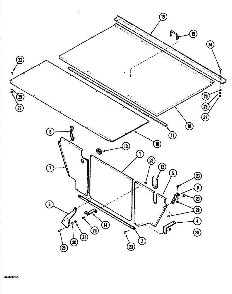 Схема запчастей Case IH 1822 - (9E-18) - ENGINE AND RADIATOR SHIELDS (12) - CHASSIS