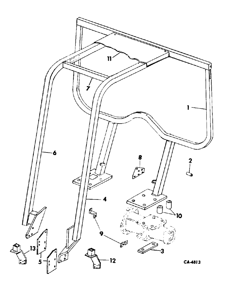 Схема запчастей Case IH 2300 - (6-83) - ATTACHMENTS, ROLL OVER PROTECTIVE FRAME AND SEAT BELT Attachments