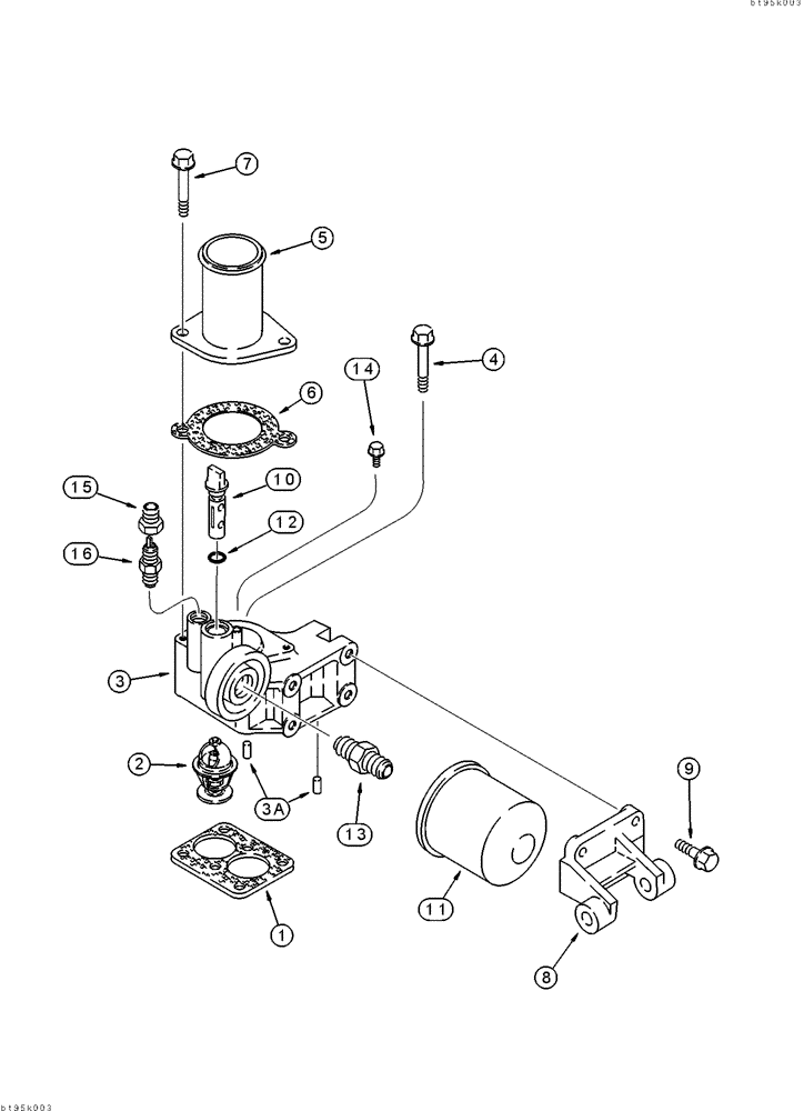 Схема запчастей Case IH 2155 - (2-30) - THERMOSTAT HOUSING AND WATER FILTER, 6TA-830 ENGINE, PRIOR TO COTTON PICKER S/N JJC0156230 (01) - ENGINE