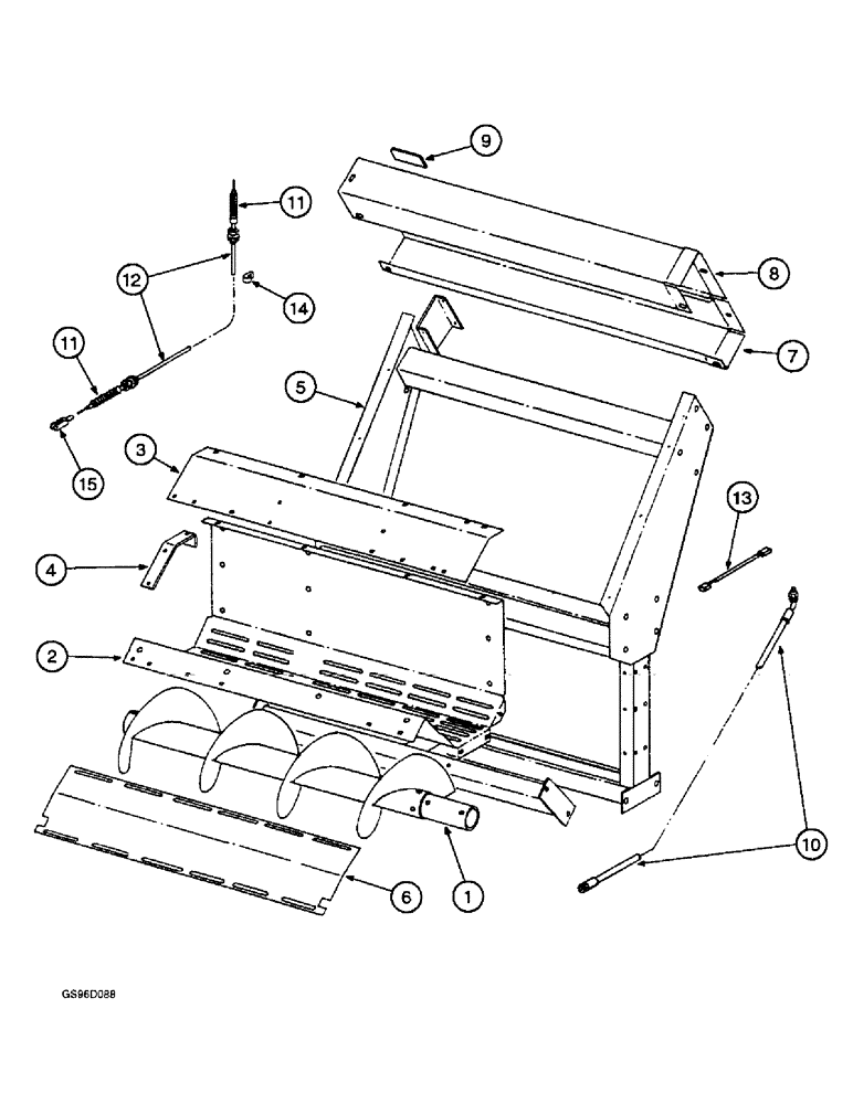 Схема запчастей Case IH 1400 - (9A-32) - CROSS AUGER EXTENSION (13) - PICKING SYSTEM