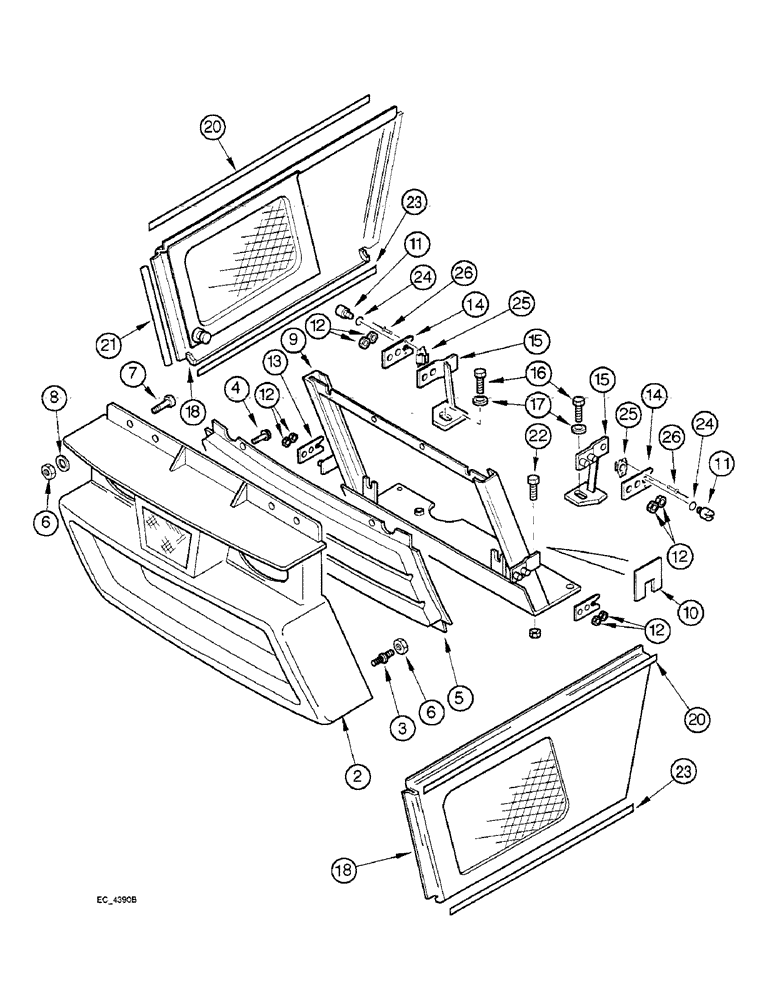 Схема запчастей Case IH 4240 - (9-008) - RADIATOR GRILLE (09) - CHASSIS/ATTACHMENTS