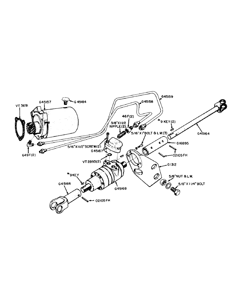 Схема запчастей Case IH 300-SERIES - (134) - POWER STEERING ATTACHMENT, GENERAL PURPOSE TRACTORS (05) - STEERING