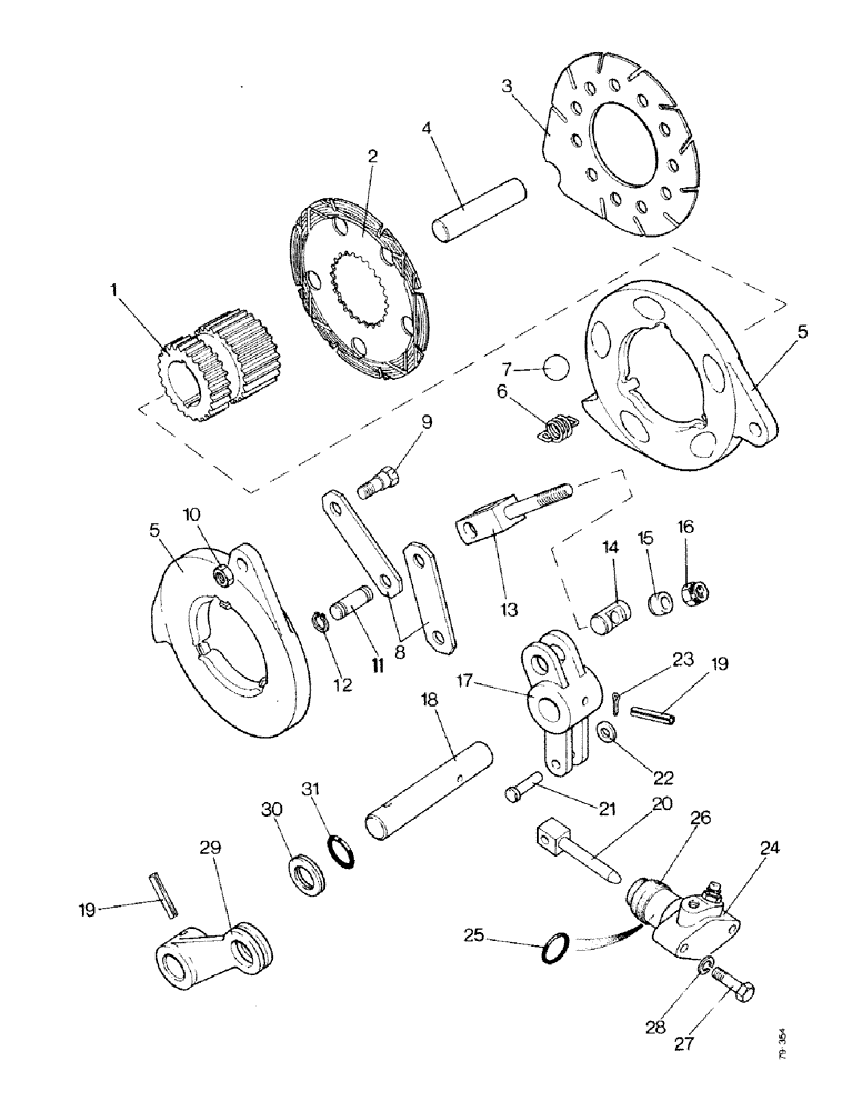 Схема запчастей Case IH 1490 - (J01-1) - DISC BRAKE MECHANISM (5.1) - BRAKES