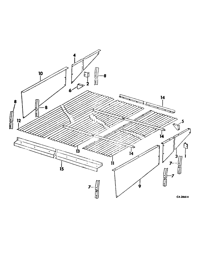 Схема запчастей Case IH 110 - (D-11) - ROOF AND SUPPORTS, CORRUGATED TYPE 