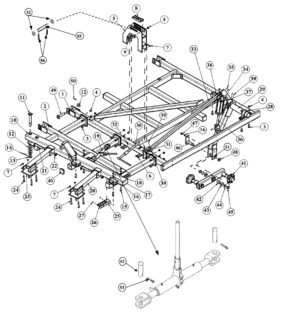 Схема запчастей Case IH 4400 - (09-06) - 9 FOOT WING - 29 FOOT 3 INCH MACHINE LAYOUT 