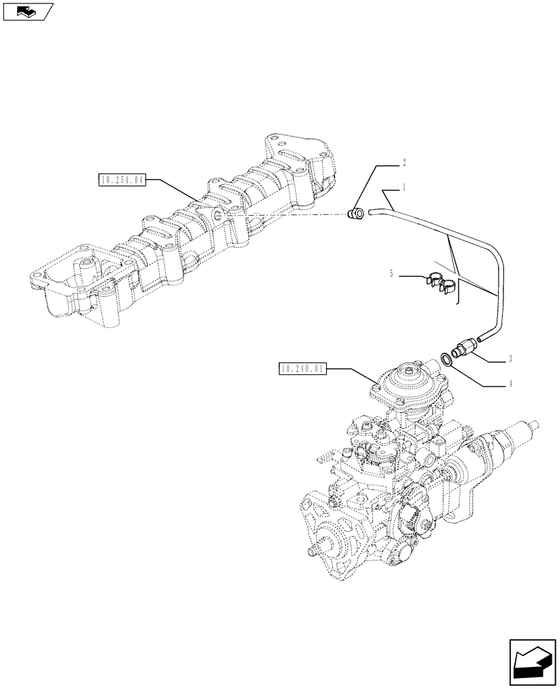 Схема запчастей Case IH F5AE5484A A002 - (10.218.01) - INJECTION EQUIPMENT - PIPING L.D.A (504207272) (10) - ENGINE