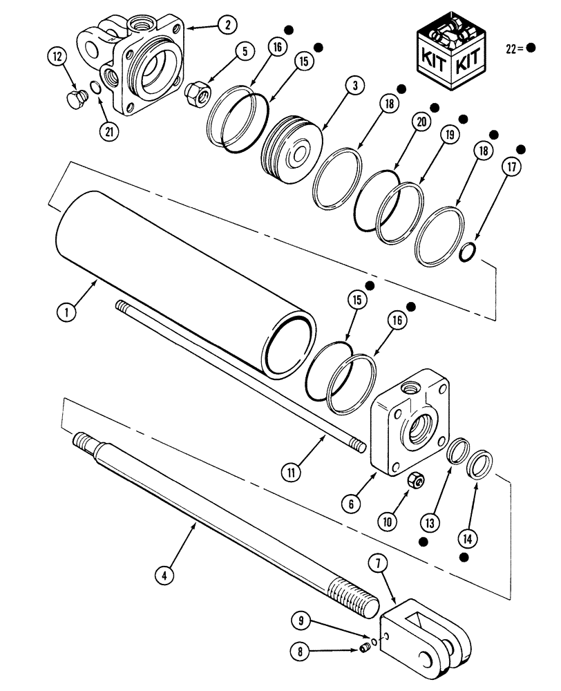 Схема запчастей Case IH 1200PT - (A.10.A[09]) - HYDRAULIC CYLINDER - 380311A2 A - Distribution Systems