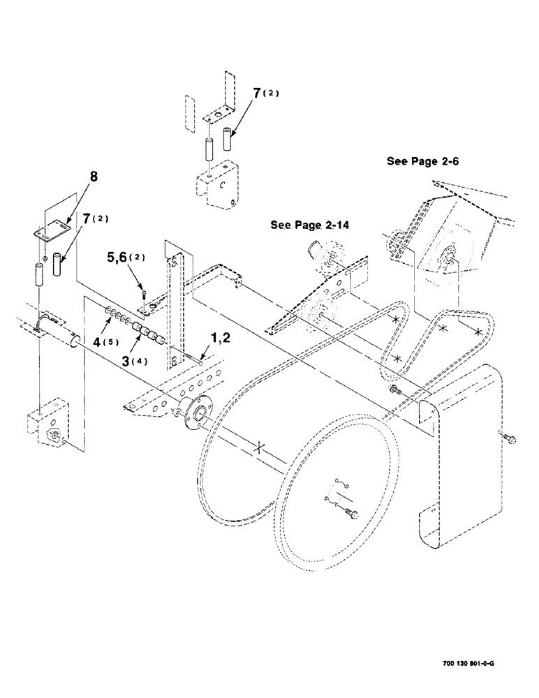 Схема запчастей Case IH 8240 - (2-12) - PICKUP REEL MOUNTING (58) - ATTACHMENTS/HEADERS