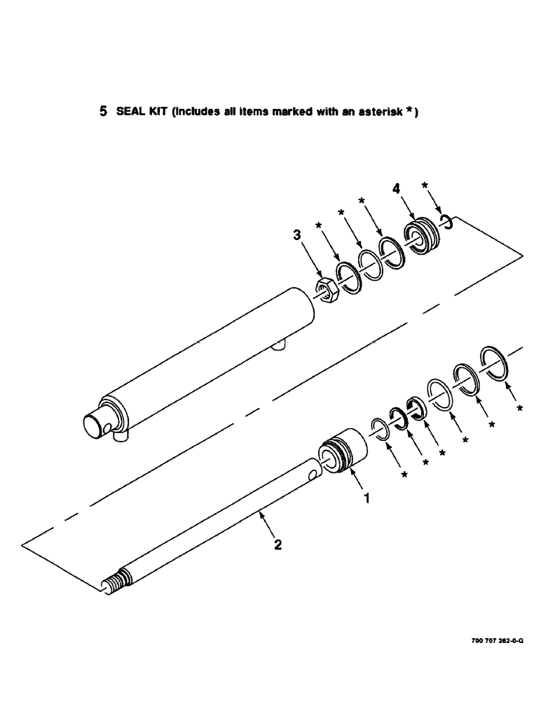 Схема запчастей Case IH 8465 - (8-22) - HYDRAULIC CYLINDER ASSEMBLY, TENSIONER & EJECTOR, 700707262 HYD. CYL. COMPLETE, 2" BORE X 12" STROKE (07) - HYDRAULICS