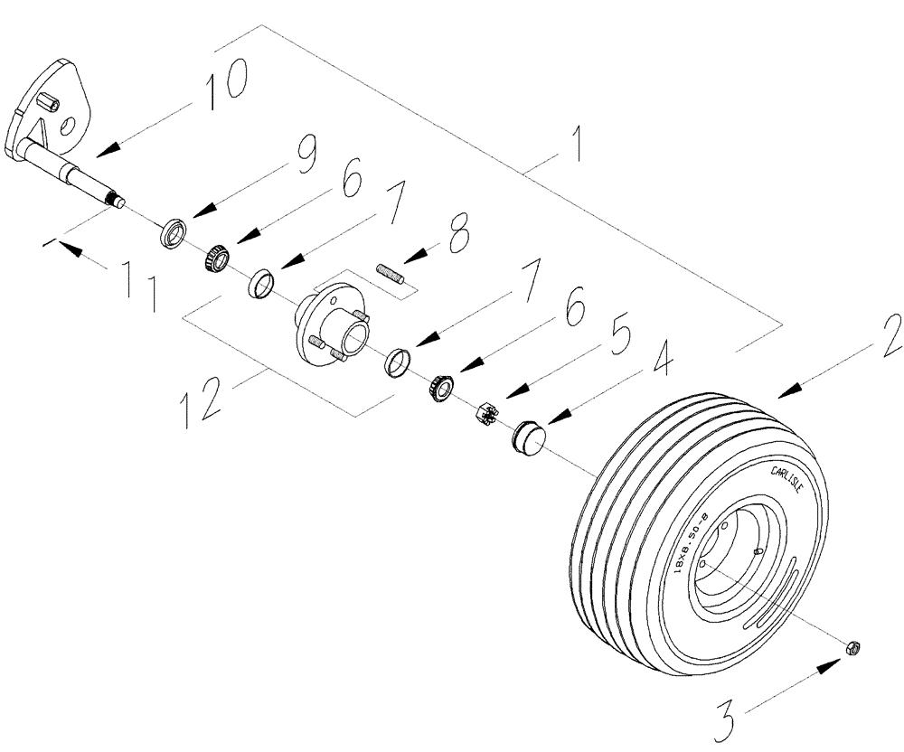 Схема запчастей Case IH 2015 - (44.100.01) - TIRE & WHEEL, SWATHMASTER AND RAKE-UP (44) - WHEELS